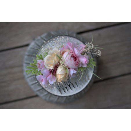 Floral, flower hair comb