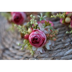 Květinová gumička do vlasů "Záhon pivoněk a růží"