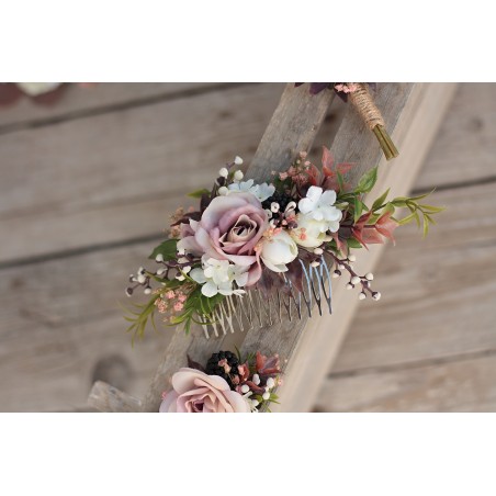 Floral, flower hair comb