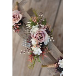 Floral, flower hair comb