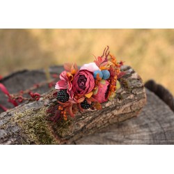 Autumn floral, flower hair wreath, crown