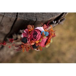 Autumn floral, flower hair wreath, crown