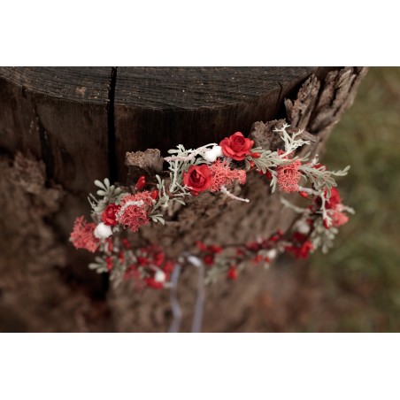 Winter floral, flower hair wreath, crown