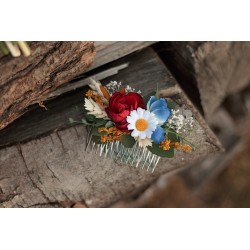 Floral, flower hair comb