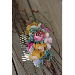 Floral, flower hair comb