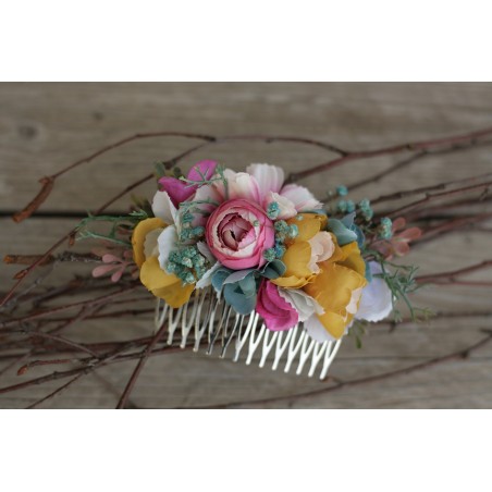 Floral, flower hair comb