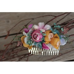 Floral, flower hair comb