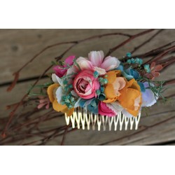 Floral, flower hair comb