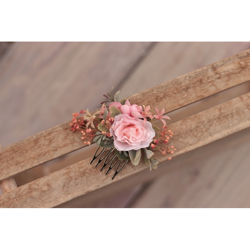 Floral, flower hair comb