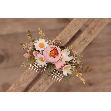 Floral, flower hair comb