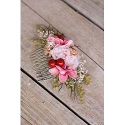 Floral, flower hair comb