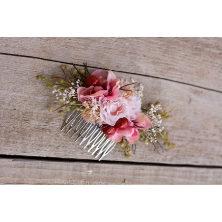 Floral, flower hair comb