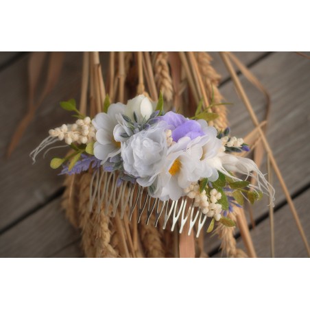 Floral, flower hair comb