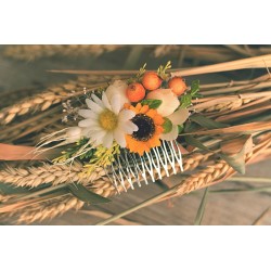 Floral, flower hair comb