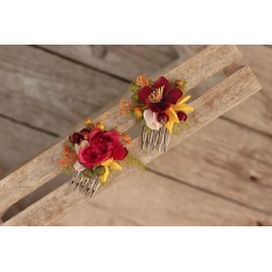 Floral, flower hair comb - set of 2pcs