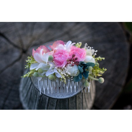 Floral, flower hair comb