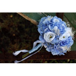 Svatební kytice pro nevěstu "Modrá hortenzie"