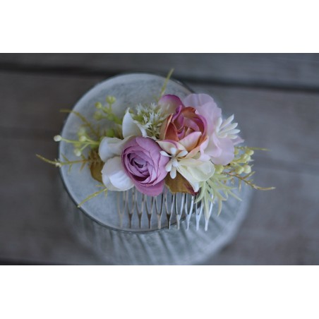 Floral, flower hair comb