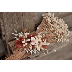 Floral, flower hair comb