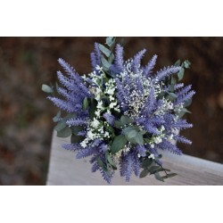 Svatební kytice pro nevěstu "Levandule s eukalyptem"