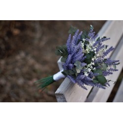 Svatební kytice pro nevěstu "Levandule s eukalyptem"
