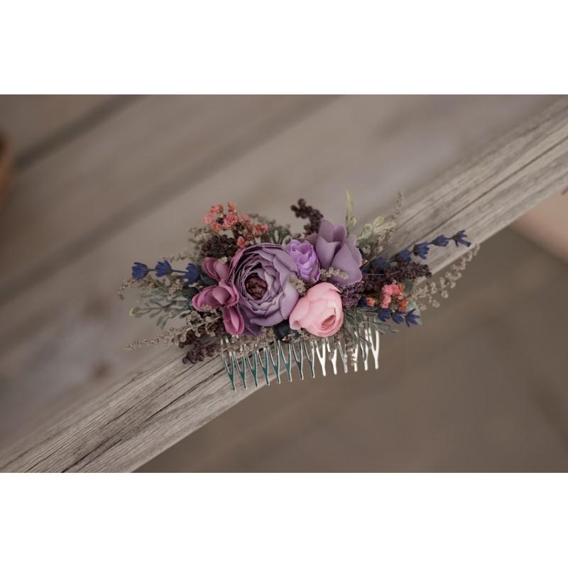 Floral, flower hair comb