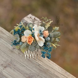 Floral, flower hair comb