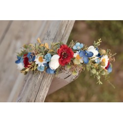 Floral, flower half head wreath, hair wreath, crown