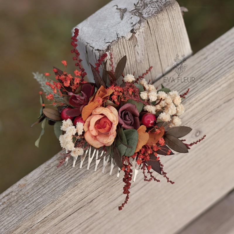 Floral, flower hair comb