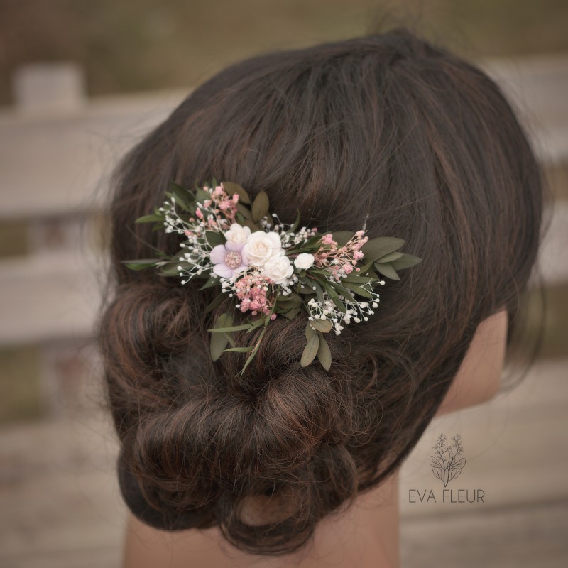 Floral, flower hair comb