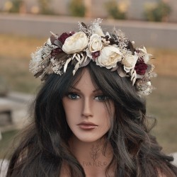 Floral, flower hair wreath,...