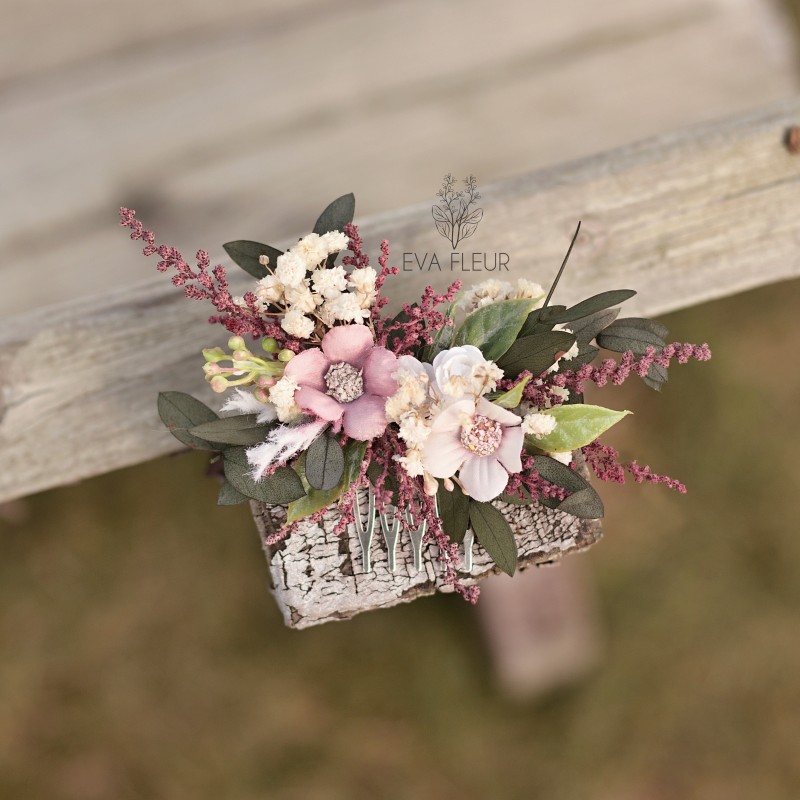 Floral, flower hair comb