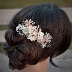 Floral, flower hair comb